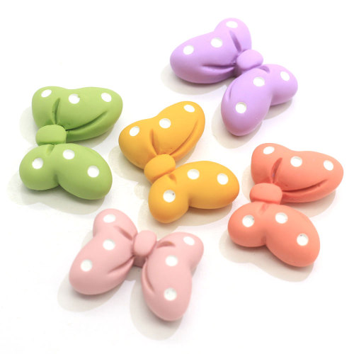 Fancy Spotted Bowknot Flat Back Beads resin cabochon For Handmade Craft Decoration Beads Charms Kids Toy Ornaments