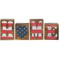 Decorative American Flag Home Word Sign