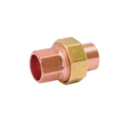 Copper Union Copper Coupling with Brass Nut