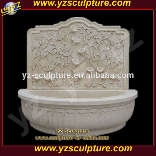 outdoor decoration hand carved white marble wall fountain