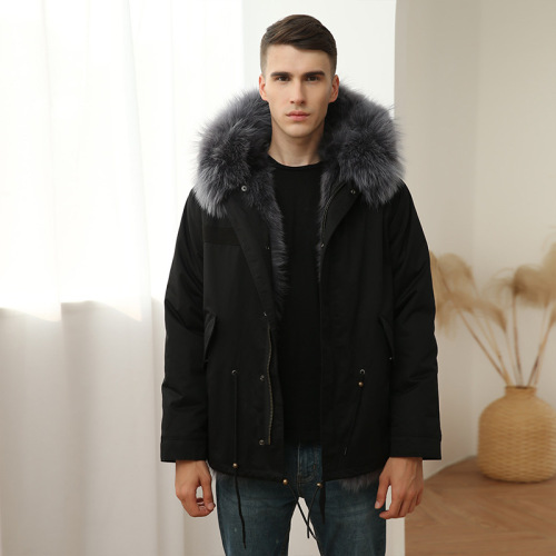 Parka de luxe pour hommes avec fourrure à l'intérieur sur mesure