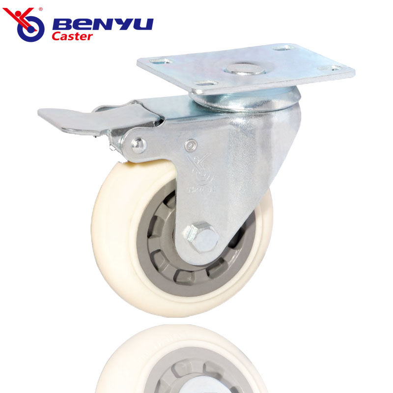 Swivel Wheel with Brake Industrial Trolley Nylon Casters