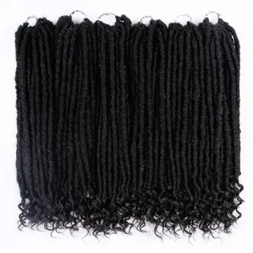 Wholesale crochet hair vendors pre - looped goddess locs crochet braids crochet braid hair faux locs with curly ends wavy faux