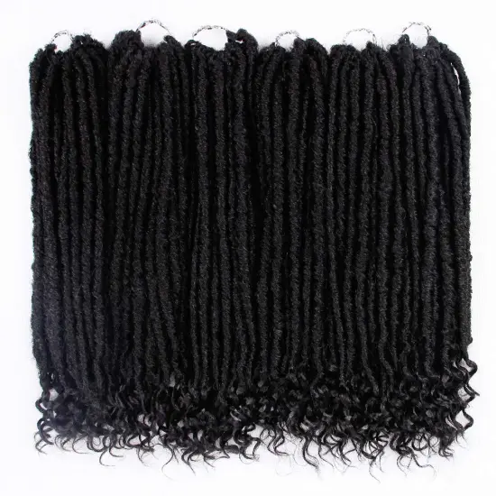 Wholesale crochet hair vendors pre - looped goddess locs crochet braids crochet braid hair faux locs with curly ends wavy faux