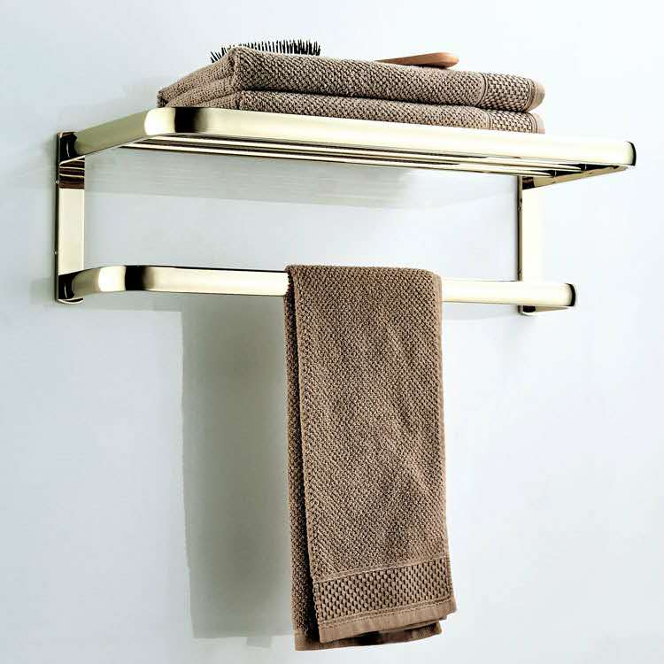 Towel rack brass zirconium gold bath rack simple towel bar