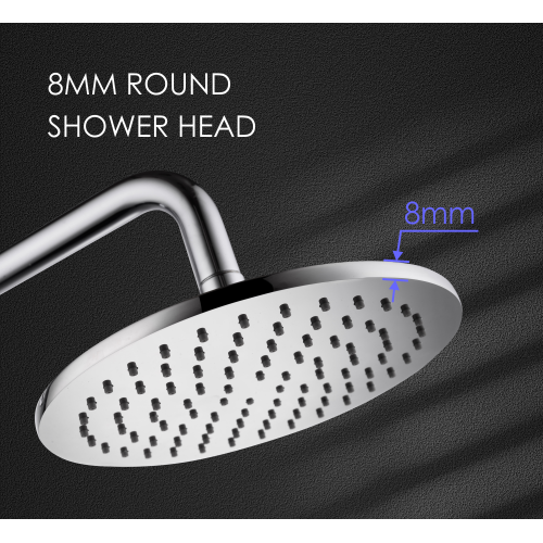 Solid Rainfall Shower Head 8mm Stainless Steel Round Shower Head Factory