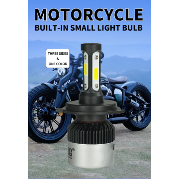 Black H4 Motorcycle Led Headlight Bulbs With Fan