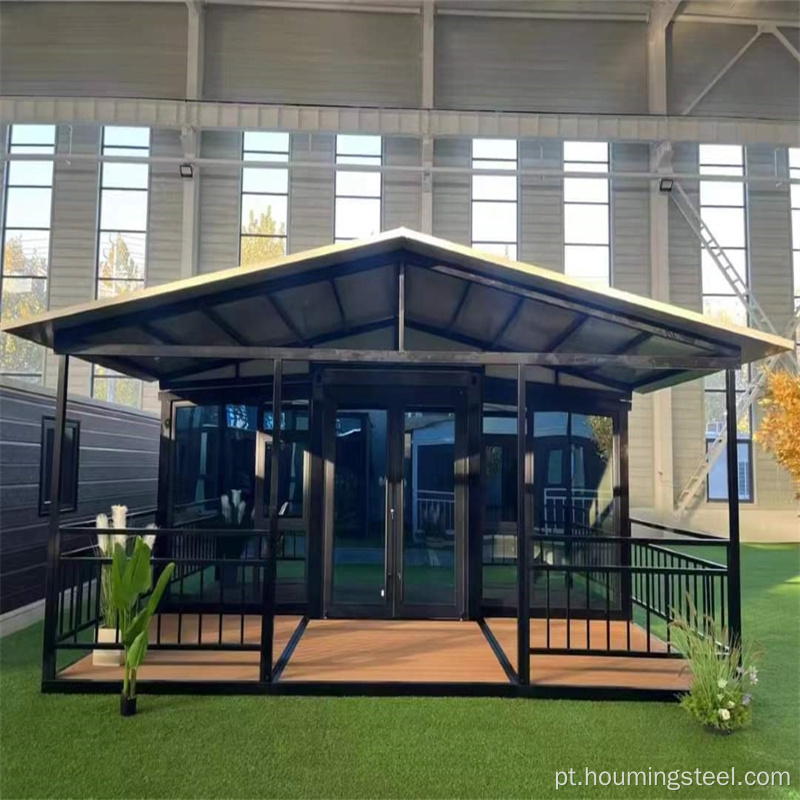 Casa pré -fabricada de 40 pés com blacony e teto inclinado