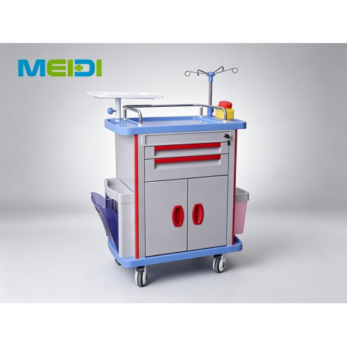 Hospital ABS Emergency Crash Cart Medical Trolley with Drawers