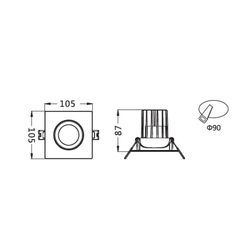 LEDER Square Commercial 7W LED Downlight