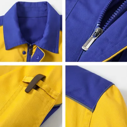 Postman Blue Long-Sleeve Black Oversized Work Coveralls