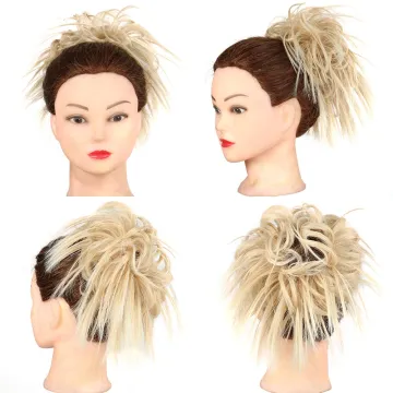 Wholesale Cheap Messy Scrunchie Elastic Band Hair Bun Straight Updo Hairpiece heat Resistant Natural Synthetic Hair Chignon