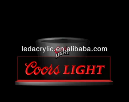 Coors light back bar illuminated acrylic tip