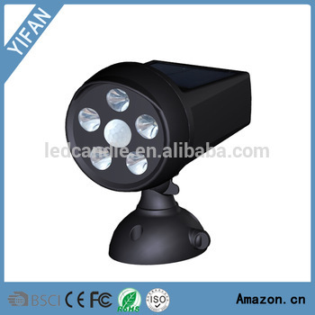 Furture Popular 250-Lumen Weatherproof Wireless Solar LED Spotlight with Motion Security with PIR Sensor