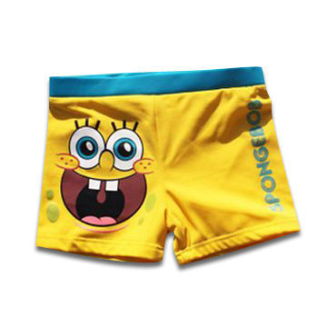 Kid's Swimshort/Boxer Brief/Short with Contrast Elastic Band UV-cut