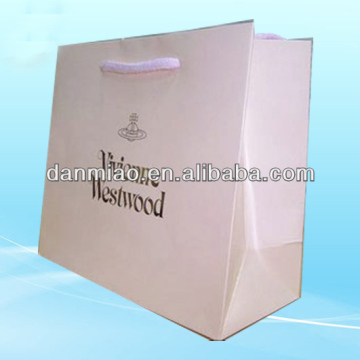 White creative paper gift shopping bag with custom logo