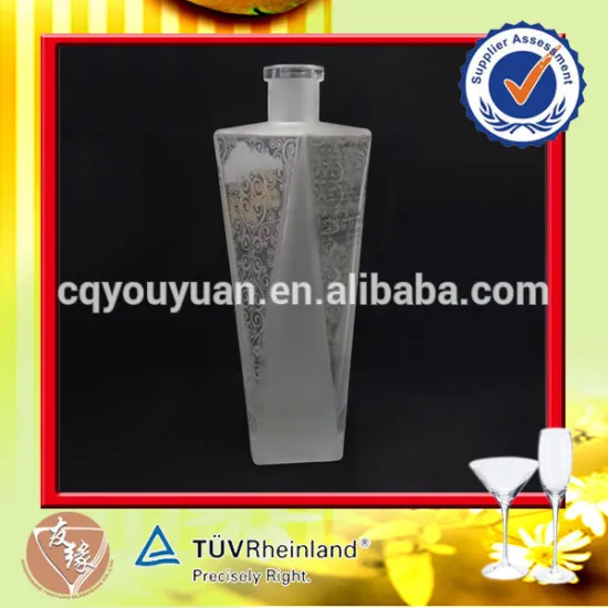 Custom frosted white decaled china liquor bottle manufacturers
