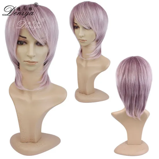 Instyle short purple color Wig Bangs Straight