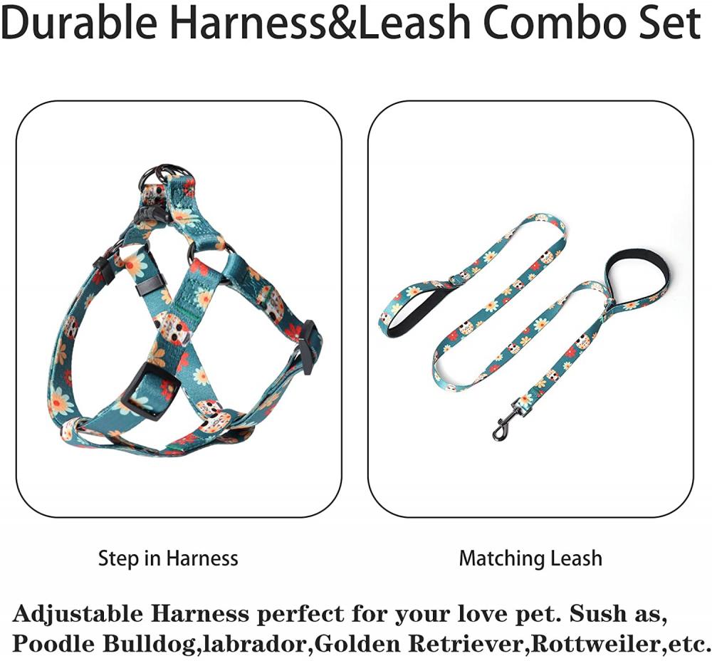 Dog Harness & Leash Set Adjustable Heavy Duty No Pull Dog Harnesses