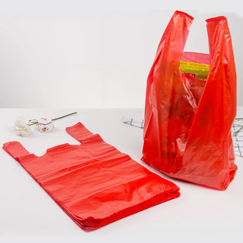 HDPE Made Vest T-Shirt Custom Size Houhehold Plastic Handle Bag