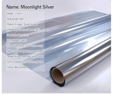 Safety Privacy Moonlight Silver Reflective Film