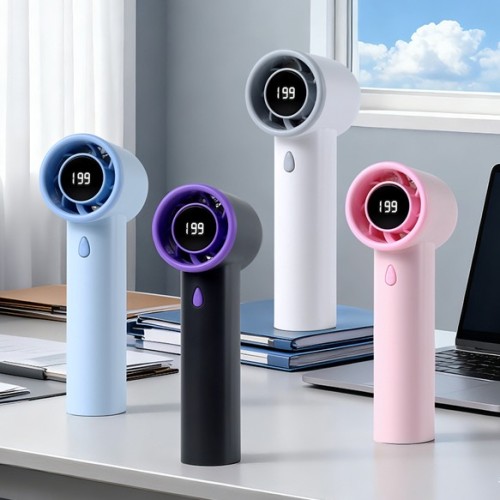 Ventilador portátil sem escova com display digital (199 velocidades)