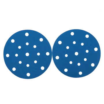 6 Inch 150mm Hook and Loop Blue PET Film Aluminum Oxide Sandpaper for Car Paint
