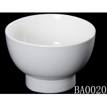 Durable white ceramic tall foot bowl