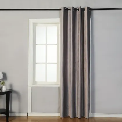 Wholesale Polyester Flat Window Knitted Texture Soundproof Curtains