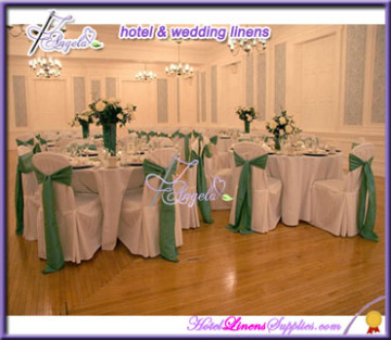 ivory polyester banquet chair covers with side pleats