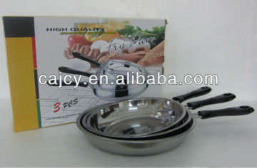 3 Pcs Stainless Steel Frying Pan