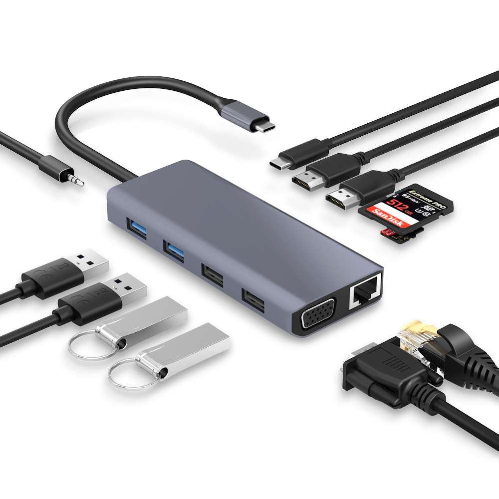 12 en 1 estación de acoplamiento USB C