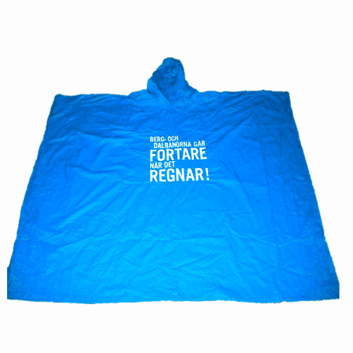 Poncho réutilisable de pluie de PVC de Wolesale avec l&#39;impression de logo