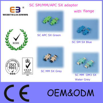 Fiber Optic Sc Sx Adapter Sc Sm/Mm/APC/Om3/Om4 Sx Adapter with Flange