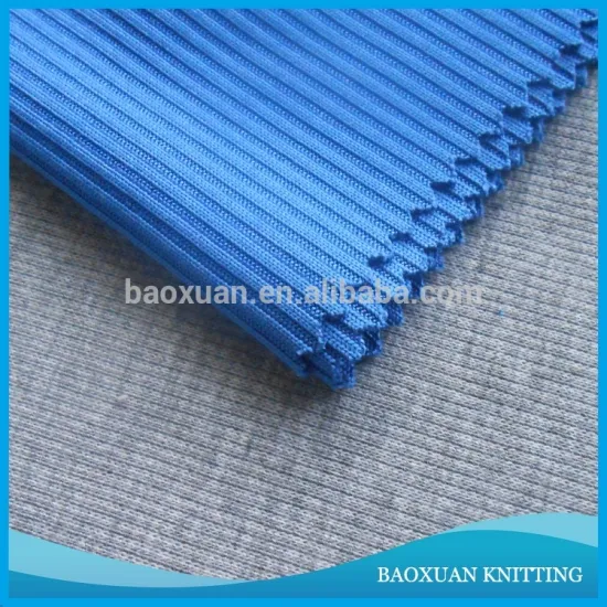 spun polyester melange rib heather knit fabric