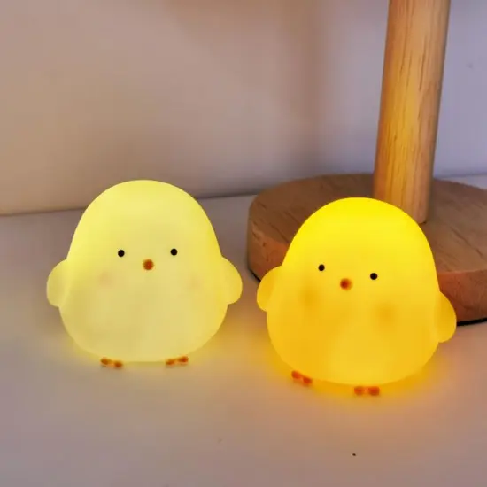 Soft Silicone Cute Chicken LED Night Light for Kids Bedroom