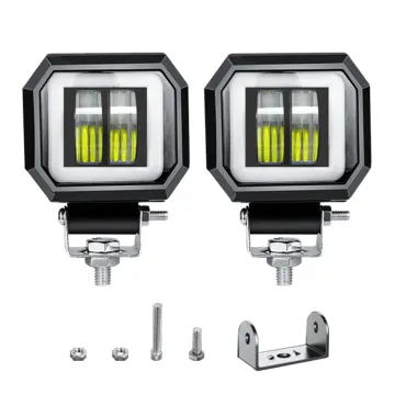 Angel Eye Motorcycle LED Lights - Spot Light, Fog Driving Lamp, 20W Lens Projector for Car, Tractor, Excavator