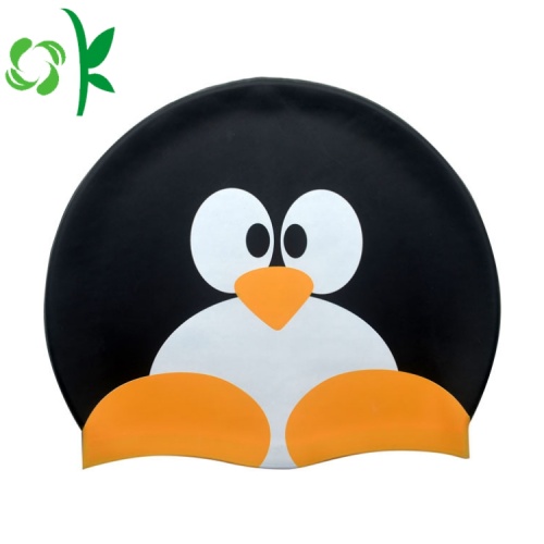 Silicone Bonito Swim Pinguim Forma Swim Cap Impermeável