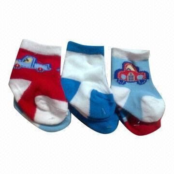 Baby Socks with Cotton, Nylon, Spandex Materials and 132, 144, 168 Needles