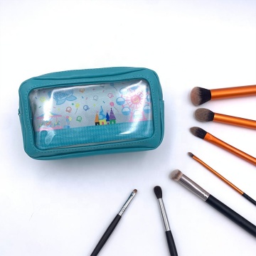 Solid Leather Pencil Case with Large Capacity and Printed Pattern