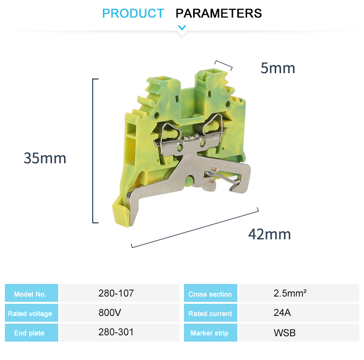 earthing din rail terminal 