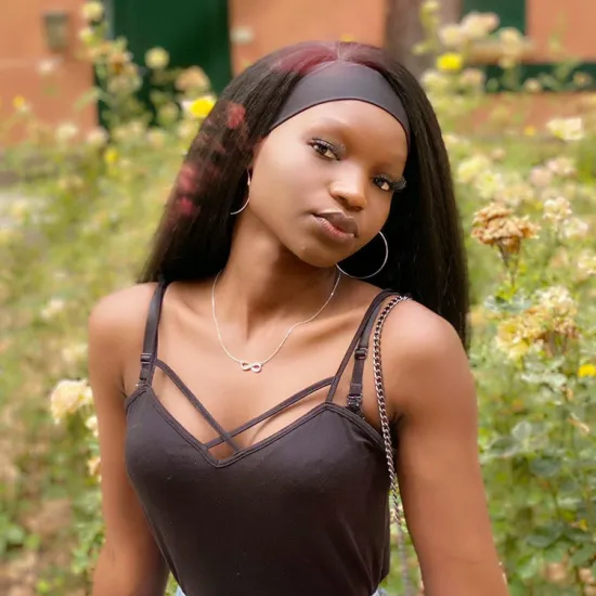 Synthetic Headband Wig Yaki Straight Hair Easy to Wear Wholesale Synthetic Kinky Straight Headband Wigs for Black Women