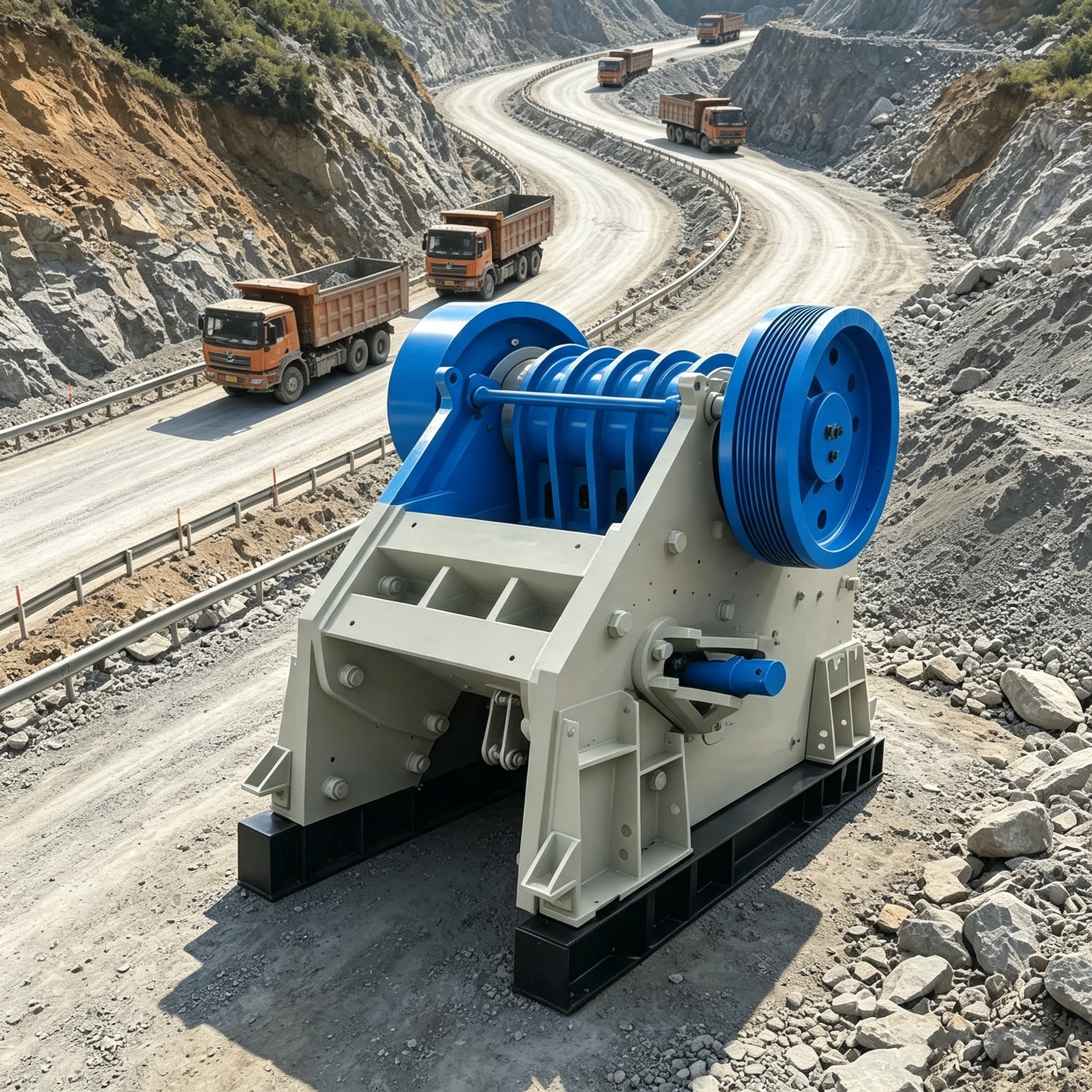 V shaped jaw crusher 