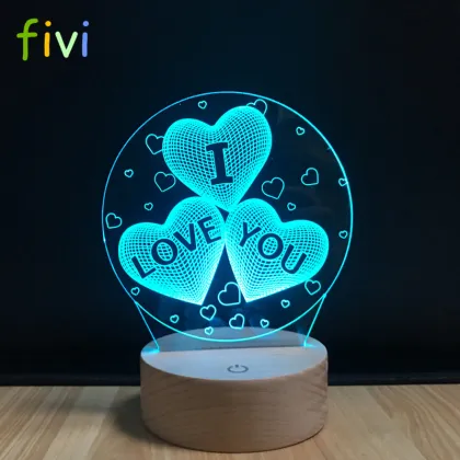 3D Night Light I Love You Illusion Lamp