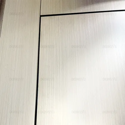 High-Tech Black Luxury Wooden Slats Pivot Entrance Door