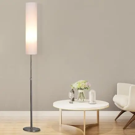 White Fabric Lampshade Standing Floor Lamps