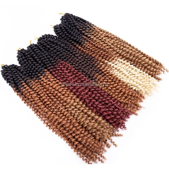 Wholesale Prelooped Passion Twist Hair Water Wave Braiding Hair 22inch Syntheitc Crochet Braid Hair