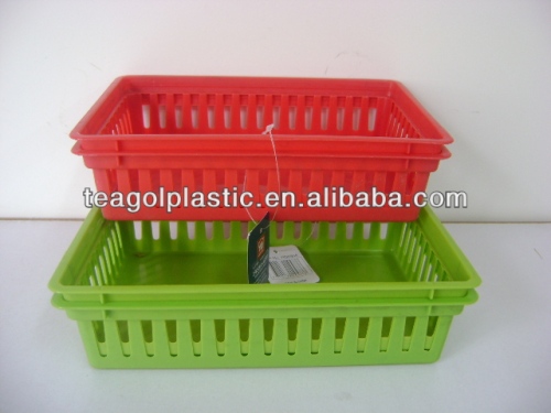 2PK multi-purpose rect.basket plastic /Organizing bin set TG82433