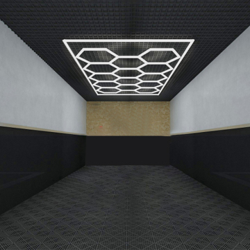 Lampu garaj LED heksagon untuk stesen basuh kereta dan perincian