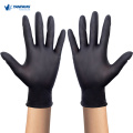 Выносливые тяжелые одноразовые черные нитрильные перчатки